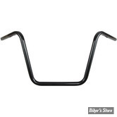 GUIDON DRAG BAR - DRAG SPECIALTIES - BUCKHORN - HAUTEUR : 33.00cm - HIGH - AVEC EMPREINTES / TBW  - NOIR BRILLANT