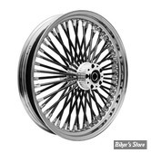 - 26 X 3.75 - ROUE AVANT 50 RAYONS - FAT DADDY - SOFTAIL FXFB/FXLR/FXST 18UP / FLD 12/16 / FXD 14/17 - Right Wright Wheels Fat Daddy -  MOYEU : CHROME / JANTE : CHROME / RAYONS : NOIR
