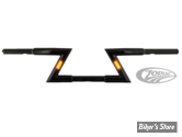 - 32MM - 1 1/4" - GUIDON Z-BAR STYLE - BEEFY Z-BARS WITH BUILT-IN LED LIGHTS - AVEC ECLAIRAGE - ZODIAC - HAUTEUR : 6" - NOIR BRILLANT