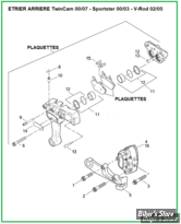  ECLATE G - PIECE N° 00 - ECLATE DES PIECES D'ETRIER DE FREIN ARRIERE TC 00/07 - SPORTSTER 00/03 - V-ROD 02/05