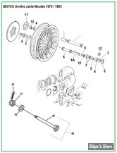  ECLATE O - PIECE N° 00 - ECLATE DES PIECES DE MOYEU DE ROUE- JANTE ARRIERE 1973 / 1983