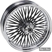 - 16 X 3.50 - ROUE ARRIÈRE 50 RAYONS - FAT DADDY - DYNA 08/17 / FLD 12/17 / SPORTSTER 08UP / TOURING 08 - Right Wright Wheels Fat Daddy -  MOYEU : CHROME / JANTE : CHROME / RAYONS : NOIR