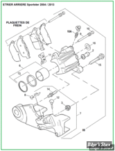  ECLATE G - PIECE N° 00 - ECLATE DES PIECES D'ETRIER DE FREIN ARRIERE SPORTSTER 04/13