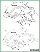  ECLATE O - PIECE N° 00 - ECLATE DES PIECES DE GARDE BOUE ARRIERE - SPORTSTER 1982/1993