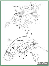  ECLATE O - PIECE N° 00 - ECLATE DES PIECES DE GARDE BOUE ARRIERE - SPORTSTER 1994/2003