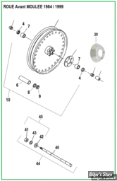  ECLATE O - PIECE N° 00 - ECLATE DES PIECES DE MOYEU DE ROUE- JANTE AVANT 1984/1999