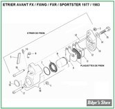  ECLATE G - PIECE N° 00 - ECLATE DES PIECES D'ETRIER DE FREIN AVANT - FX 1977 / 1979 / FXS 1978/1983 / FXWG 1980/1983