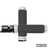 POIGNEES AVON - Memory Foam Grips - TIRAGE ELECTRONIQUE 23UP - DIAMETRE EXTERNE : 34,90MM / 1,375" / SMALL - NOIR / CHROME - MF-63-CH-F24