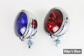 ECLATE K - PIECE N° 06 - KIT PHARES ADDITIONNELS - OEM 68669-70 / 68670-70 - OPTIQUE SCELLE - Police Spotlamp Set - V/TWIN - OPTIQUE 1 X BLEU / 1 X ROUGE - LA PAIRE - (NEUF: NI REPRIS, NI ECHANGE)