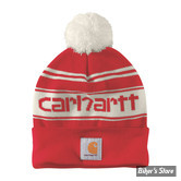 BONNET - CARHARTT - POM POM LOGO BEANIE - ROUGE