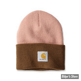 BONNET - CARHARTT - KNIT CUFFED TOW TONE BEANIE - MARRON / ROSE