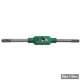 TOURNE À GAUCHE / PORTE TARAUDS - MACHOIRES : 4.9 À 12 MM  / OAL : 380 MM - Rotec, Adjustable tapping wrench Nr. 3, DIN 1814, steel
