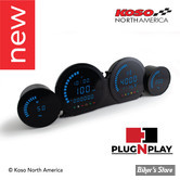 - KIT D'INSTRUMENTS - TOURING 14/20 -  KOSO - HD-03L 4-PIECE GAUGE KIT FOR TOURING - HD-03L - AFFICHAGE: BLEU - BA064910