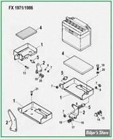  ECLATE 44B - PIECE N° 00 - ECLATE DES PIECES DE BOITE A BATTERIE - BIGTWIN FX 1971/1986