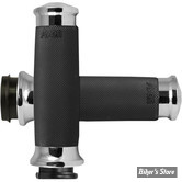 POIGNEES AVON - AVON CUSTOM CONTOUR GRIPS - TIRAGE ELECTRONIQUE - NOIR / EMBOUT : CHROME - 955923 / CC-85-CH-FLY
