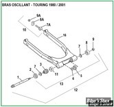  ECLATE O - PIÈCE N° 00 - ECLATE DES PIECES DE BRAS OSCILLANT - TOURING 1980 / 2001