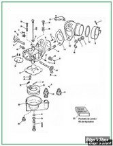  PIÈCE N° 00 - ECLATE DES PIECES DE CARBURATEUR KEIHIN 1971 / 1975 POUR HARLEY