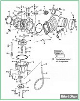  PIÈCE N° 00 - ECLATE DES PIECES DE CARBURATEUR KEIHIN 1976 / 1978 POUR HARLEY