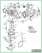  PIÈCE N° 00 - ECLATE DES PIECES DE CARBURATEUR KEIHIN 1976 / 1978 POUR HARLEY