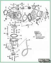  PIÈCE N° 00 - ECLATE DES PIECES DE CARBURATEUR KEIHIN 1976 / 1978 POUR HARLEY