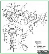  PIÈCE N° 00 - ECLATE DES PIECES DE CARBURATEUR KEIHIN 1978 / 1980 POUR HARLEY