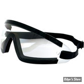 LUNETTES MOTO - BOBSTER - WRAP AROUND - VERRES : CLAIR - MONTURE : NOIR