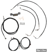 + 18" / +20" - KIT CABLES ET DURITE DE FREIN DE GUIDON RALLONGES - TOURING FLHT/FLHR/FLTR 17/19 - LA CHOPPERS - PLUG AND PLAY - NOIR - LA-8055KT3-19B