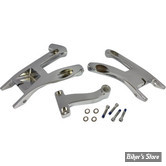 KIT SUPPORTS DE MARCHES PIEDS AVANT - SOFTAIL M8 2018UP - OEM 50500695 - DRAG SPECIALTIES - CHROME - P17-0436C