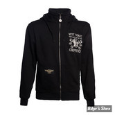 SWEAT SHIRT ZIPPÉ A CAPUCHE - WEST COAST CHOPPERS - WCC - HIGH SPEED BLACK - COULEUR : NOIR 