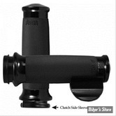 POIGNEES AVON - AVON CUSTOM CONTOUR GRIPS - TIRAGE ELECTRONIQUE - NOIR / EMBOUT : NOIR / THROTTLE BOSS - CC-86-AN-BO-FLY