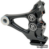 ETRIER ARRIERE PERFORMANCE MACHINE - SOFTAIL 87/99 - MONOBLOC INTEGRATED DIFFERENTIAL 4 PISTONS - CONTRAST CUT - 1274-0076-BM