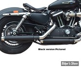SILENCIEUX - BSL - SPORTSTER 14/16 - Gun Smooth Drilled Slip On Mufflers Drilled End Cap - POLI - BSL700503