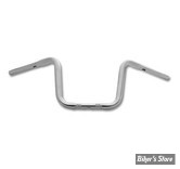 GUIDON 32MM SUR RISERS 25.40MM / GUIDON APEHANGER - HAUTEUR : 28.00CM / 11" - SANTEE - HAUTEUR : 11" - PERCE - FINITION : CHROME