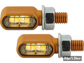 CLIGNOTANT A LEDS - HIGHSIDER - LITTLE BRONX - HIGHSIDER pro Little Bronx LED Indicator/Position Light - 2 FONCTIONS - CORPS GOLD / CABOCHON FUME