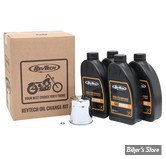 KIT HUILE SYNTHETIQUE - Kit vidange moteur high perfomances - SAE20W50 - HUILE MINERALE - 99-17 Dyna, 00-17 Softail, 99-16 Touring, 09-16 Trike - FILTRE A HUILE : CHROME -  REVTECH