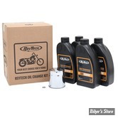 KIT HUILE MINÉRALE - Kit vidange moteur high perfomances  - SAE20W50 - HUILE MINERALE- 86-20 Sportster, 87-94 FX Model, 84-99 Softail, 85-98 Touring - FILTRE A HUILE : CHROME -  REVTECH