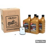 KIT HUILE SYNTHETIQUE - Kit vidange moteur - Synthetic Performance MTP SAE20W50 - 86-20 Sportster, 87-94 FX Model, 84-99 Softail, 85-98 Touring - FILTRE A HUILE : CHROME -  REVTECH
