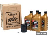 KIT HUILE SYNTHETIQUE - Kit vidange moteur - Synthetic Performance MTP SAE20W50 - 86-20 Sportster, 87-94 FX Model, 84-99 Softail, 85-98 Touring - FILTRE A HUILE : NOIR -  REVTECH