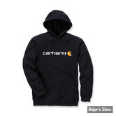 SWEAT SHIRT A CAPUCHE - CARHARTT - SIGNATURE LOGO - NOIR - TAILLE S