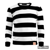 PULL OVER - 13 1/2 - OUTLAW - BLANC / NOIR - TAILLE M