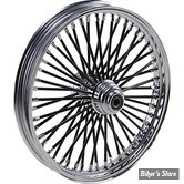 21 X 2.15 - ROUE AVANT 50 RAYONS - FAT DADDY - TOURING 85/99 - Right Wright Wheels Fat Daddy -  MOYEU : CHROME / JANTE : CHROME / RAYONS : NOIR
