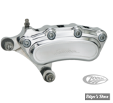 ETRIER HARRISON BILLET - AVANT - 6 PISTONS - SLIMLINE - SOFTAIL / DYNA / FXR / SPORTSTER / TOURING 84/99 - COTE GAUCHE - CHROME