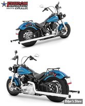 - ECHAPPEMENT - FREEDOM PERFORMANCE - SOFTAIL 86/06 - 2.5" STRAIGHTS FULL SYSTEM BLUE-PROOF - LONGUEUR  33" - CHROME / NOIR SCULPTE - HD00494