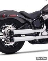 SILENCIEUX RINEHART RACING - SOFTAIL MILWAUKEE EIGHT 18UP - FXBB/ FXLR/ FLSL/ FLFB/ FLFBS/ FXBR/ FXBRS - CHROME / EMBOUTS : NOIR - 500-1200