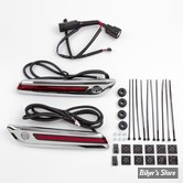 - ECLAIRAGE DE FERMETURES DE SACOCHES - CIRO LED LIGHTED SADDLEBAG HINGE COVERS - CORPS : CHROME / CABOCHON  : ROUGE - 40170