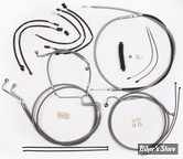 + 12" / +14" - KIT CABLES ET DURITE DE FREIN DE GUIDON RALLONGES - TOURING FLHRXS 21/23  - MAGNUM XR DOT -  INOX / CHROME - 5891011
