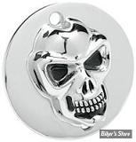 CACHE ALLUMAGE - DRAG SPECIALTIES - 3-D SKULL - SPORTSTER 86/03 - CHROME SKULL