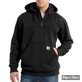 SWEAT SHIRT A CAPUCHE - CARHARTT - Rain Defender™ Loose Fit Heavyweight Quarter-Zip Sweatshirt - NOIR