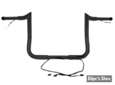 GUIDON PRE-CABLE - PAUL YAFFE Pre-Wired Monkey Bar Handlebar 32mm - FLHT/K / FLHX/S/SE/ST / FLHTCUTG/SE 14/21 - HAUTEUR : 20.50 CM - NOIR - H00909-W