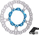 DISQUE AVANT - TOURING 14UP - ARLEN NESS BIG BRAKE - KIT DISQUE 14" - WAVE FLOTTANT - AVANT DROIT - FRETTE : BLEUE - 300-005